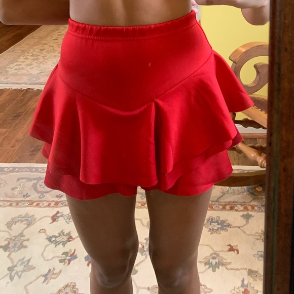 Red Ruffle Skirt - Picture 1 of 3